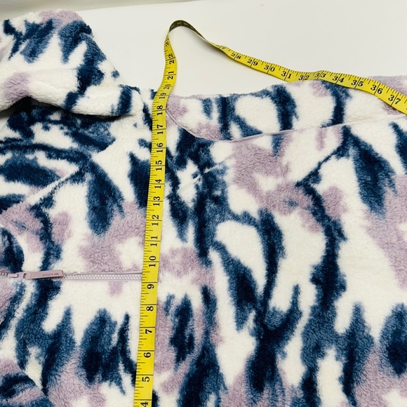 Athleta Girl XXL So Snug Sherpa Printed Half Zip Sweatshirt Thumb Hole Cozy Soft - Picture 2 of 9
